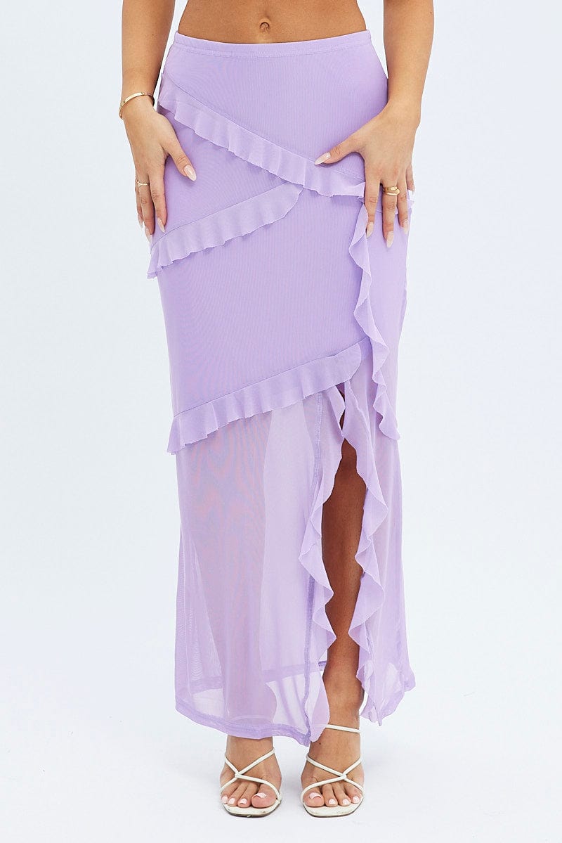 Buy Dark Purple Blouse N Beige Ruffle Skirt Set Festive Wear Online at Best  Price | Cbazaar